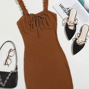 Shein burnt orange dress